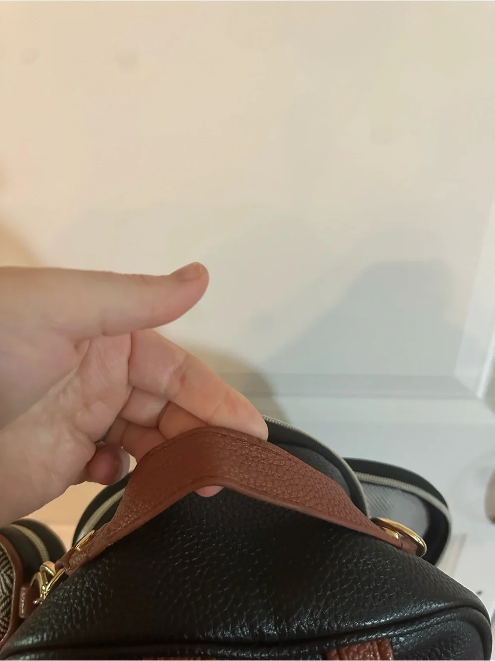Itzy Ritzy Black, Brown & White Herringbone Mini Backpack